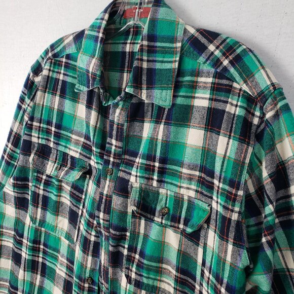 Signature 8 Plaid Flannel Shirt Button-Up size M/L Relaxed Cotton Soft - Picture 2 of 11
